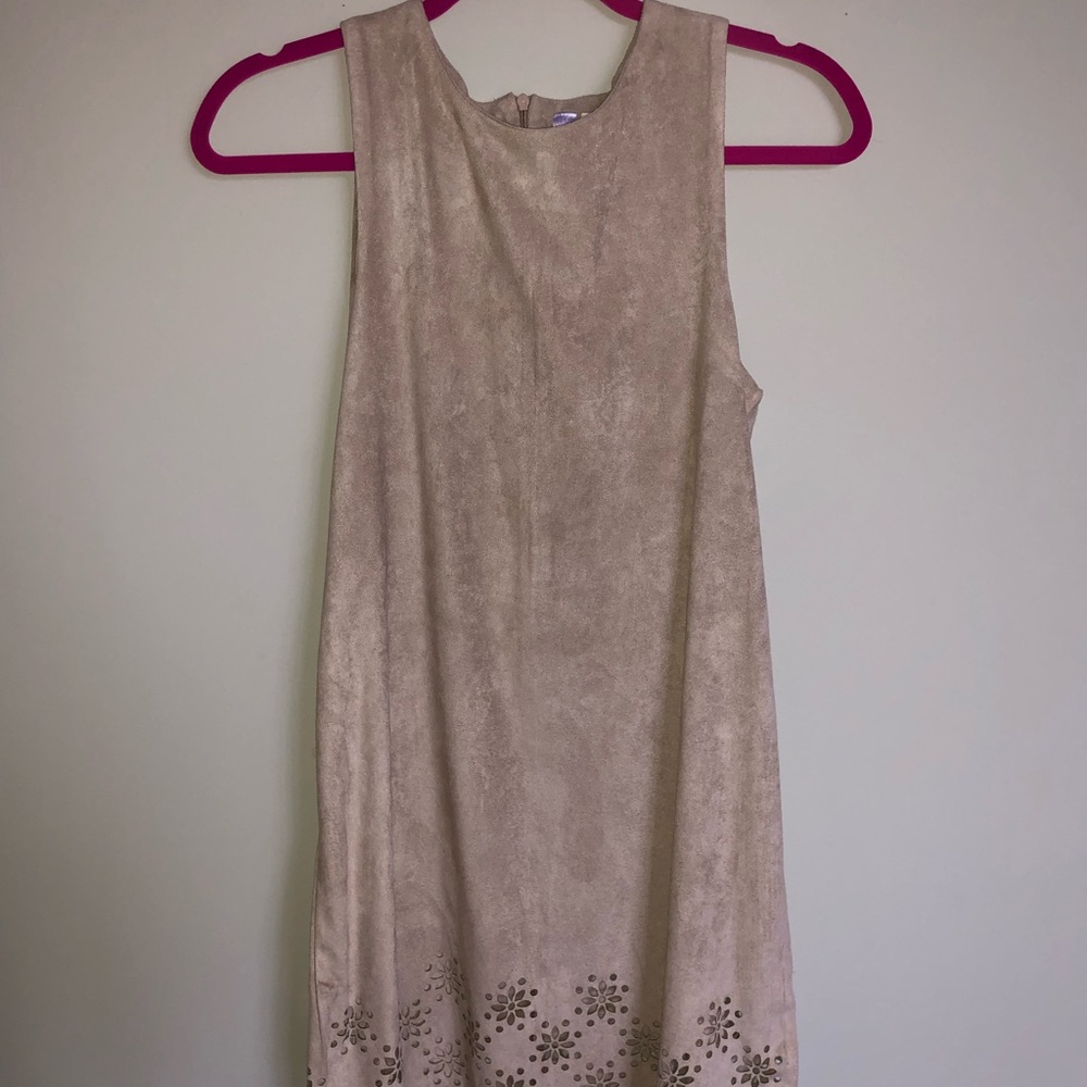 tan suede dress